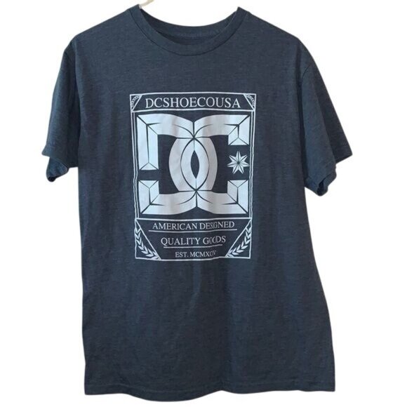 DC Shoes USA Graphic T-Shirt M Heather Gray American Designed Casual Fit Crew Ne - Picture 1 of 8